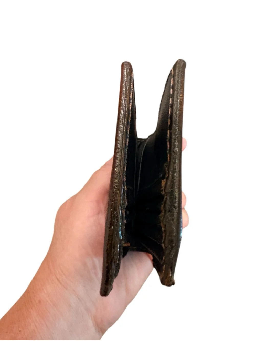 Genuine Rattlesnake Skin Inlay Men's Leather Bifold Wallet